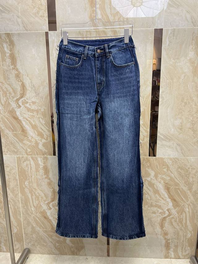 24春款balenciaga 巴黎世家拼接卫裤牛仔裤 男女同款 原版开发 真正做到一比一出货 码数：S M L Xl. Xxl