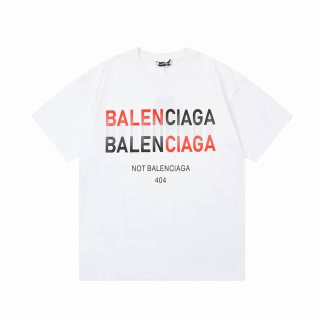 Balenciaga巴黎世家 2024新款 定制32支280G棉盖棉面料 已洗水处理 不缩水 不变形 不掉色 不掉毛 渐变字母logo 男女同款 短袖t恤 颜色