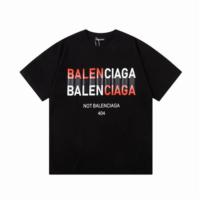 Balenciaga巴黎世家 2024新款 定制32支280G棉盖棉面料 已洗水处理 不缩水 不变形 不掉色 不掉毛 渐变字母logo 男女同款 短袖t恤 颜色