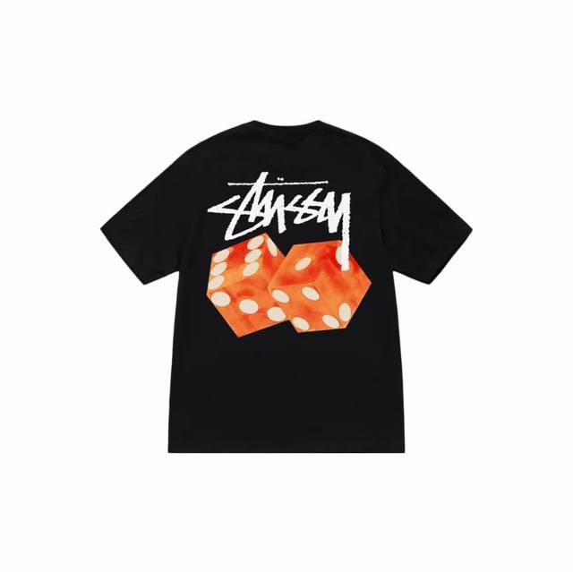 带nfc芯片版本 Stussy斯图西 Stussy2023新款夏季骰子字母印花宽松半袖斯图西t恤男女 原版打造 细节高控 -面料精选230G纯棉面料 手感柔软舒