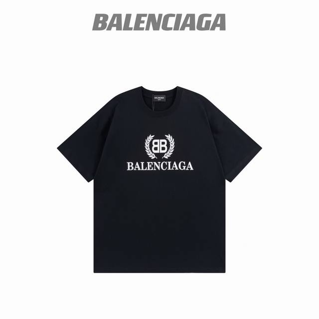 顶级版本 Balenciaga巴黎世家blcg 麦穗字母logo印花短袖t恤 颜色 Colour：黑色 白色 尺码 Size：S-Xl #面料采用240克纯棉双