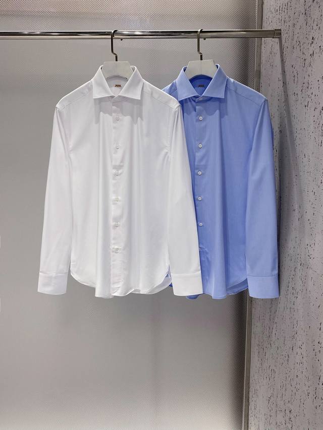 Zxxx系列～人字纹长袖衬衫。二色集合及精致的细节