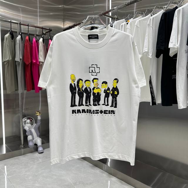 Ble 2024早春新款短袖t恤 个性印花 男女同款 S M L Xl Xxl 五个码 黑色 白色 玫红色