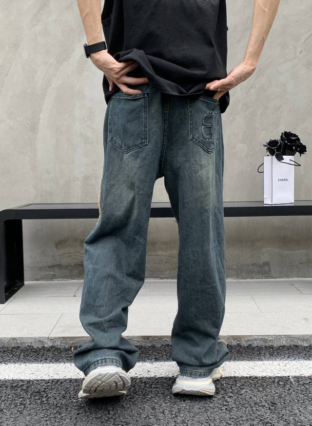 设计师款巴黎24Ss多结构牛仔裤 直筒裤型设计 上身码数smlxlxxl
