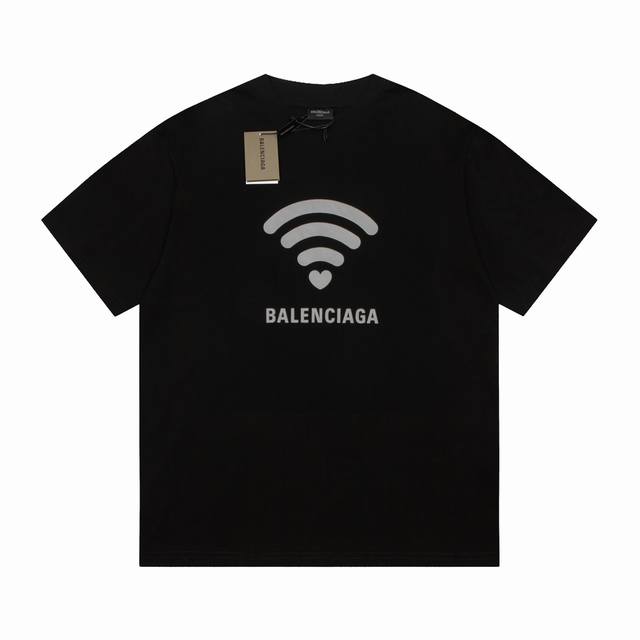 高品质 Balenciga 巴黎世家 新款 Wi-Fi 情人节限定 印花t恤 标准的印花技术，纯棉柔软面料，对色定染面料，采用进口印花工艺，潮流感十足，定染纯棉