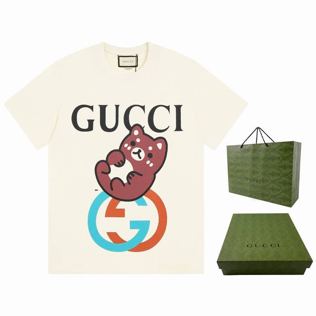 特价 Gucci 古驰 21Ss 红绿条纹印花短袖 定织克重1 针织棉，21支有机麻棉混纺面料，原身布切捆条做罗纹，原版定染颜色，前幅丝网台板手工印花，3D全彩