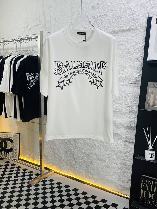 巴尔曼 Balmain 24S S 3D图标b 春夏短袖t恤 完美细节处理 重磅300克面料 颜色 黑色 白色 码数 S M L Xl Xxl 五码