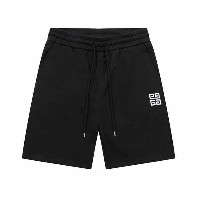 Givenchy 纪梵希 字母 简约 Logo标识刺绣 五分裤、高品质纯棉 面料、特别手感、超级质感 舒适柔软透气 休闲宽松版型 潮流男女同款 短裤 颜色：黑色