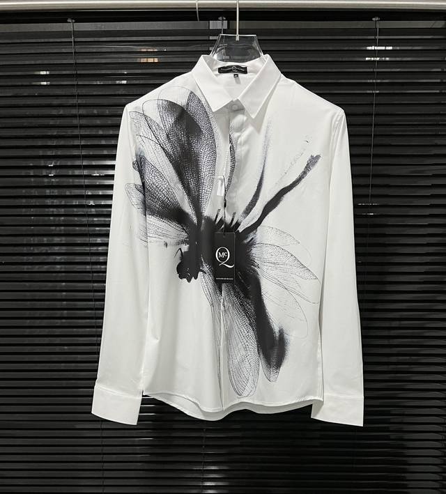 Mcq麦昆 24春夏新款新款 水墨蜻蜓图案印花 高品质衬衫 码数：M-3Xl