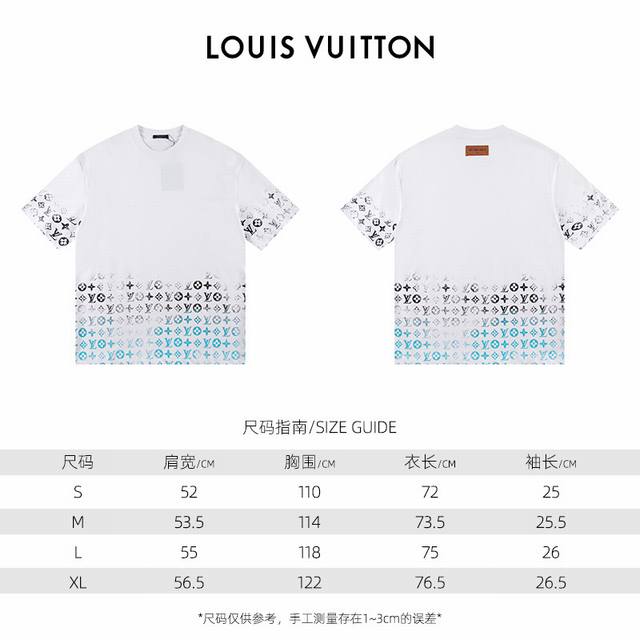 款式：2024新款louis Vuitton短袖t恤 材质：高版本300G双纱精梳棉 尺码： S～Xl 颜色：白色 款号：H162