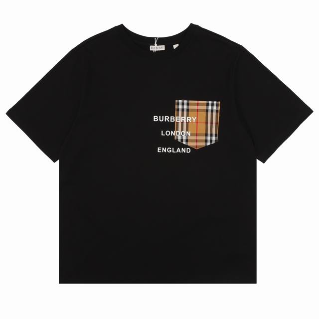 Burberry 巴宝莉 格纹口袋压胶字母短袖 Size：S-L