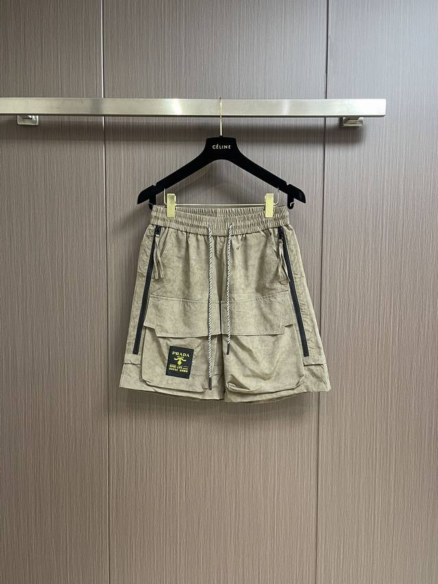 Prada 2024Ss夏季新款多袋工装短裤 面料采用80支高密面料 开模定制logo贴标 国内代工厂制作 细节满满 男女同款。尺码：M-3Xl