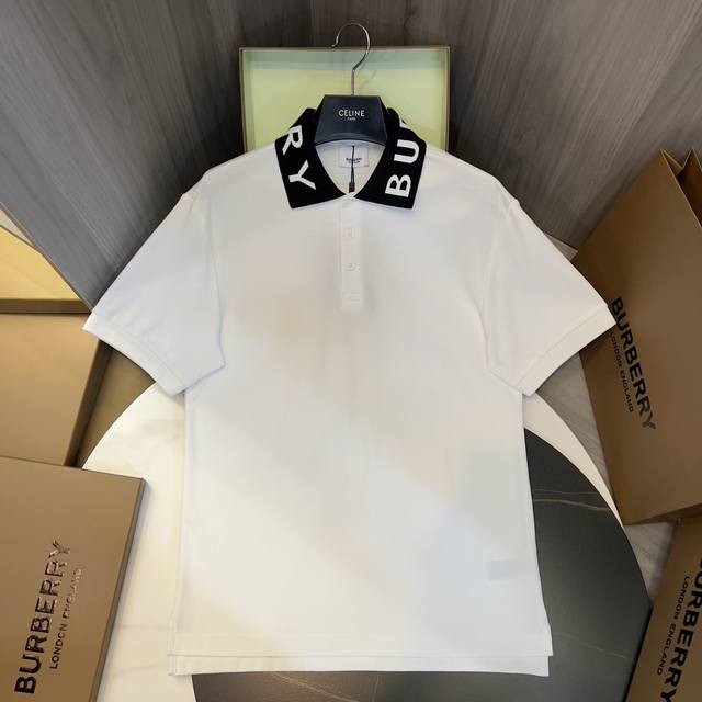 原图版本 高品质 Bbr 巴*莉 2023Ss最新款 男士字母领短袖polo衫,珠地网眼透气棉质面料, 字母领设计，绅士而时尚，是当代都市风格的真实表达，设计新