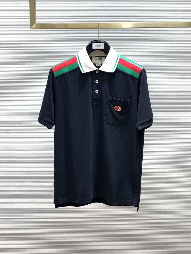 Gucci 古驰 ，2024初夏新品，时尚休闲短袖polo，专柜同步有售，原单狠货，采用进口原版面料，顶级刺绣工艺字母图案logo，彰显着时尚的魅力，独特设计，