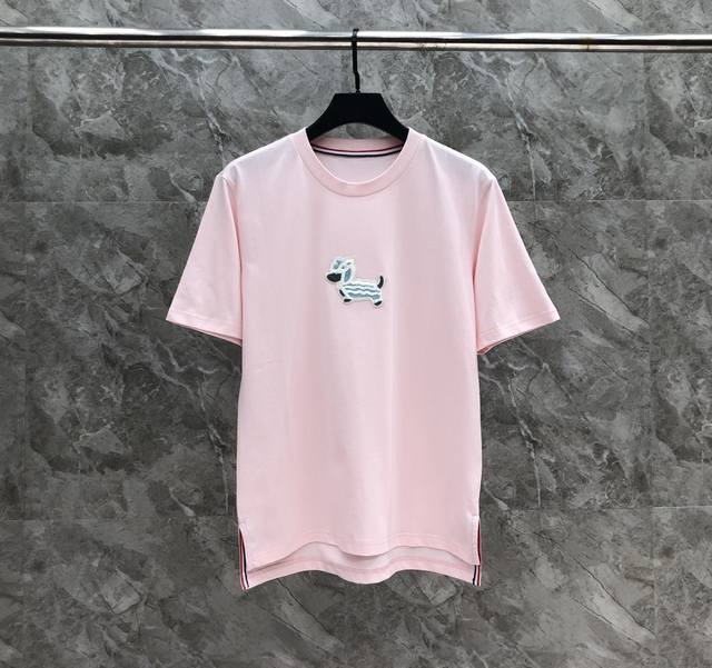 Thomtb 新版刺绣舞狮小狗圆领t恤 码数：0～5 颜色：浅蓝、白色、粉色、蓝色