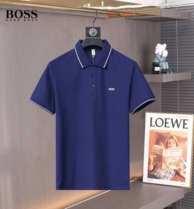 Boss 高端商务 白领 单位人士必入单品！ 无痕压胶冰丝休闲商务短袖polo，科技面料，冰丝无痕，体感非常棒，手感顺滑质感很棒！弹性好，无任何束缚感，面料自带