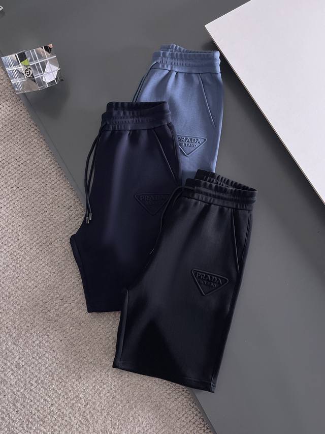 Prada 2024夏季新款男士空气棉短裤 黑色 宝蓝色 蓝色 M. L. Xl. Xxl. 3Xl