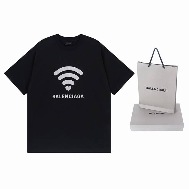 细节图 顶级版本.官网品质 Balenci*Ga 巴黎.2024限定款.520限定wi-Fi 走秀款印花短袖t恤.砖柜同步.第一时间正品研制，欢印对比！面料采用