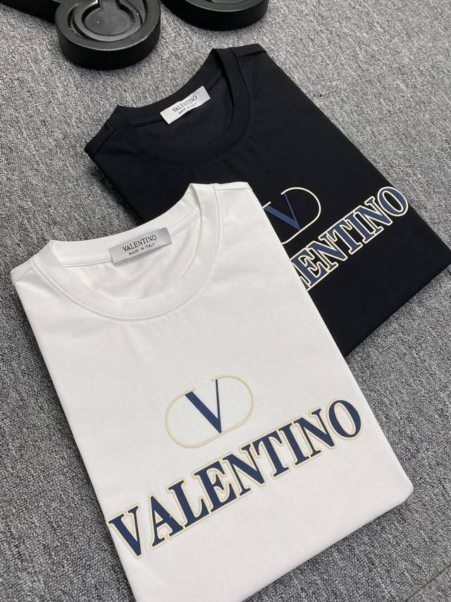 Valentino华伦天奴 2023Ss春夏高品质丝光棉短袖t恤 M-6Xl可穿至230斤 顶级原单品质，当下最新工艺要求，顶级订单要求车线做工，超级好搭配，顶