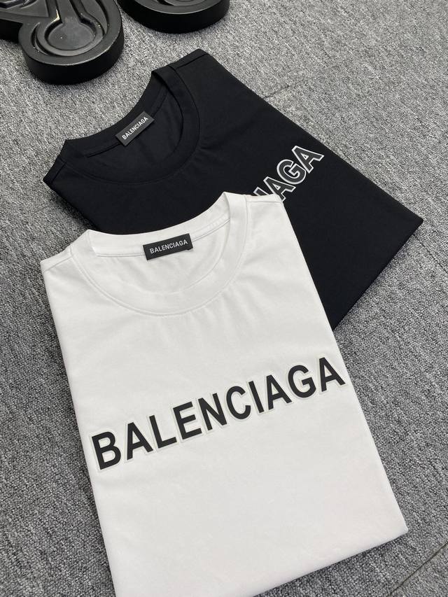 Balenciaga巴黎世家 2023Ss春夏高品质丝光棉短袖t恤 M-6Xl可穿至230斤 顶级原单品质，当下最新工艺要求，顶级订单要求车线做工，超级好搭配，
