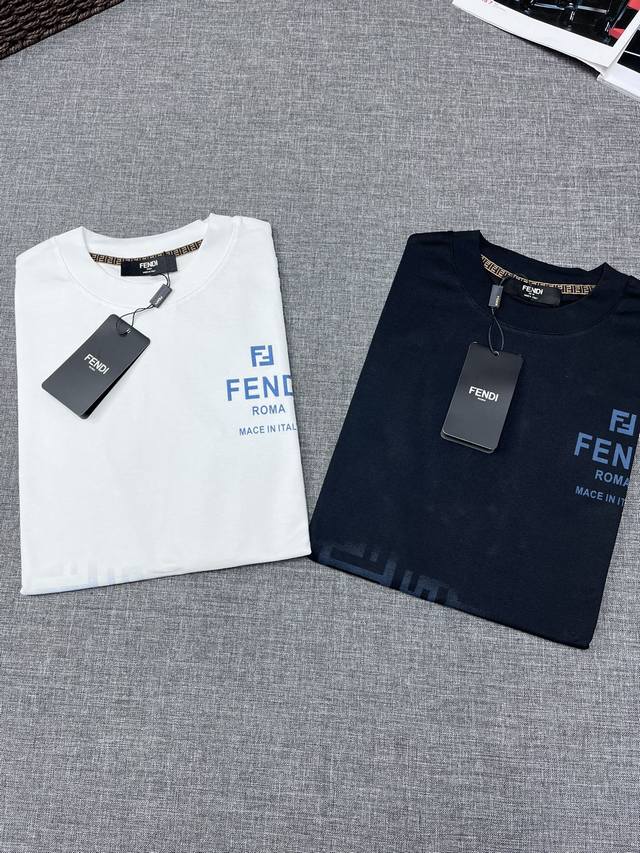 Fendi 芬迪24Ss春夏新款短袖t恤男款 这个是经典造型，每年都会有这个图案的！客供进口精梳棉 透气凉爽 不缩水，不易变形，透气吸汗 简约不简单 低调不庸俗