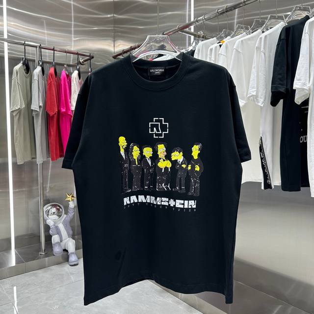 Ble 2024早春新款短袖t恤 个性印花 男女同款 S M L Xl Xxl 五个码 黑色 白色 玫红色