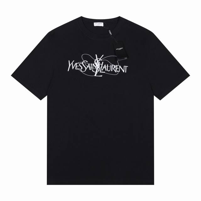 圣罗兰 Ysl 24S S 涂鸦线条 高级印花 短袖t恤 完美细节处理 32支双纱重磅300克面料 颜色 黑色 白色 码数 S M L Xl Xxl 五码