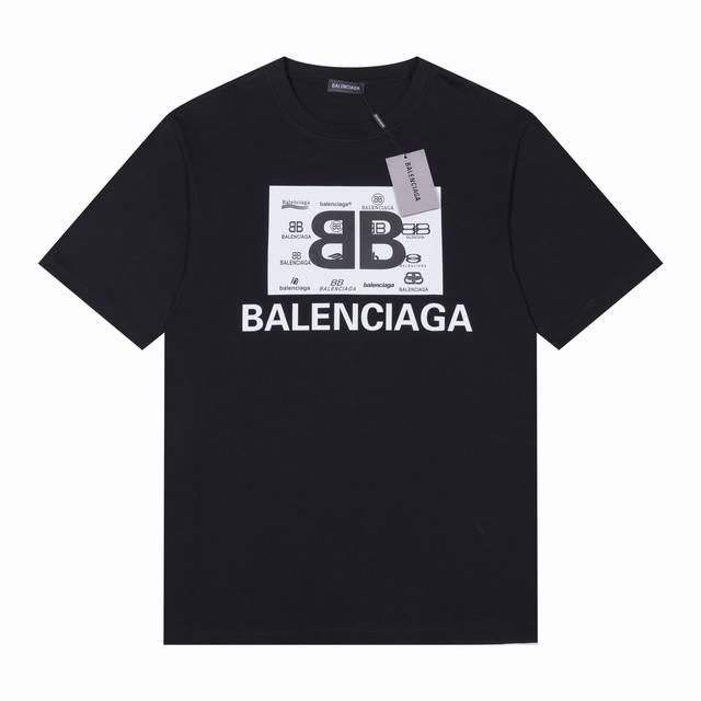 巴黎世家 Balenciaga 24S S 经典款巴黎双b 短袖t恤 完美细节处理 重磅300克面料 颜色 黑色 白色 码数 S M L Xl Xxl 五码 - 点击图像关闭