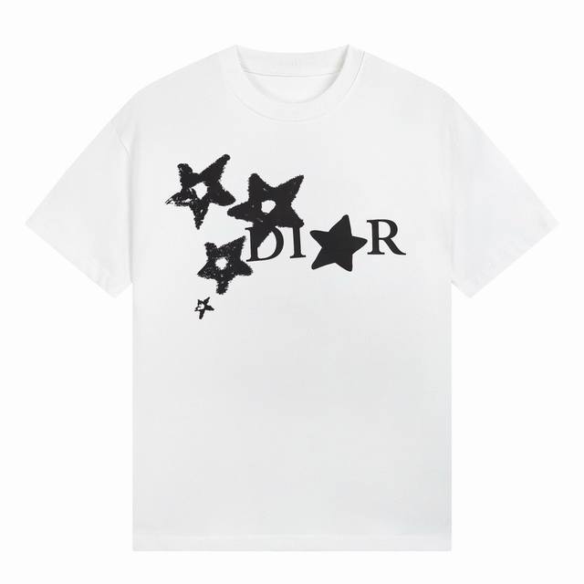 迪奥 Dior 24S S 星星图案设计 完美细节处理 重磅300克面料 颜色 黑色 白色 码数 S M L Xl Xxl 五码