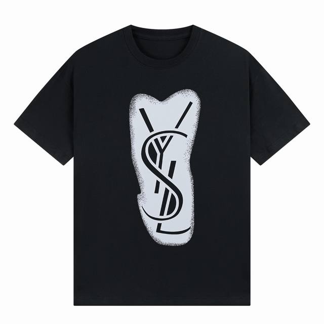 圣罗兰 Ysl 24S S 数码印花 短袖t恤 完美细节处理 重磅300克面料 颜色 黑色 白色 码数 S M L Xl Xxl 五码