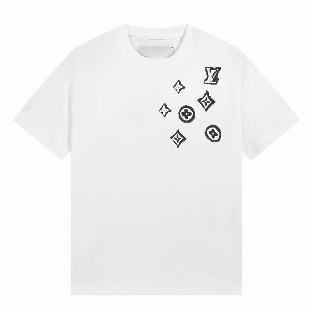 路易威登 Louisvutton 24S S 春夏新款 短袖t恤 完美细节处理 重磅300克面料 颜色 黑色 白色 码数 S M L Xl Xxl 五码