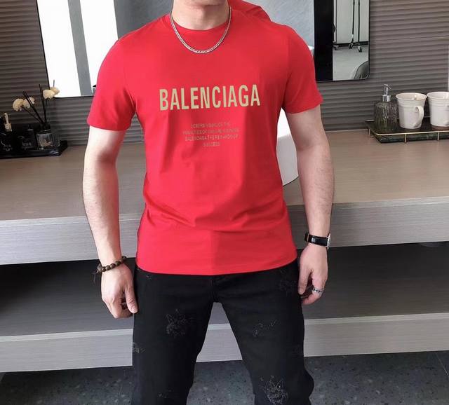 直 品牌 Balenciaga 巴黎世家 胖子福音 原单男士休闲短袖t恤，2024春夏新品，定制胸前顶级logo 工艺、搭配整件细节 品质及剪裁设计都堪称一流，