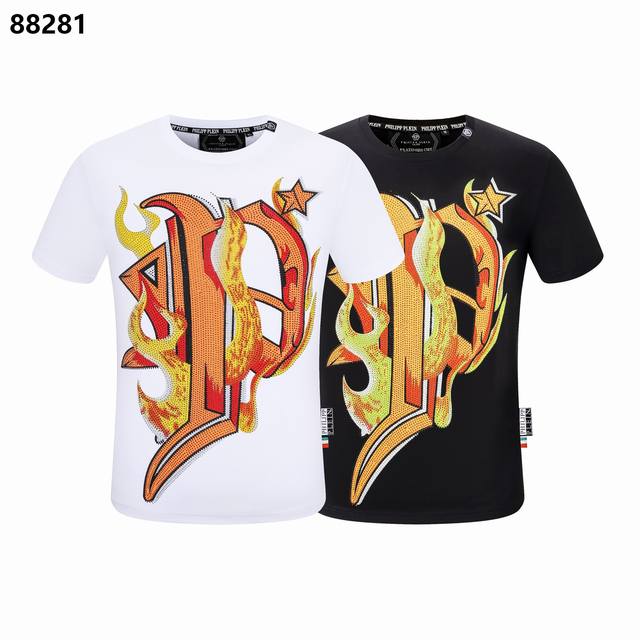 Pp 德国潮牌菲利普 普莱茵philipp Plein 春夏男士新款短袖t-Shirt， 高品质出厂 侧边大唛 完美细节 彰显高贵 品质 Color 黑色白色