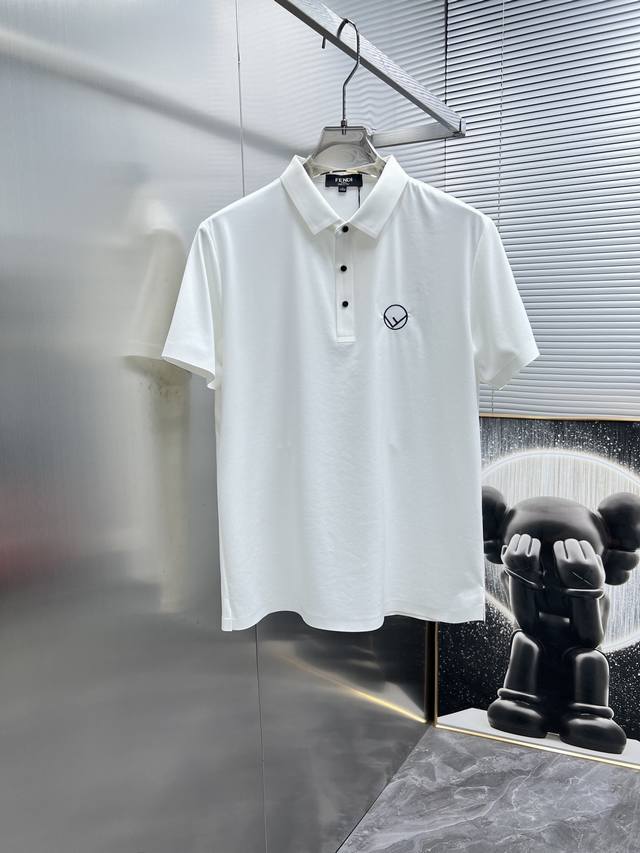 芬迪 Fendi 2024Ss夏季新款 翻领 半袖 短袖t恤 Polo衫，高端版本！专柜定制面料 透气舒适度高，细节无可挑剔，品牌元素设计理念，体现高品质。手感