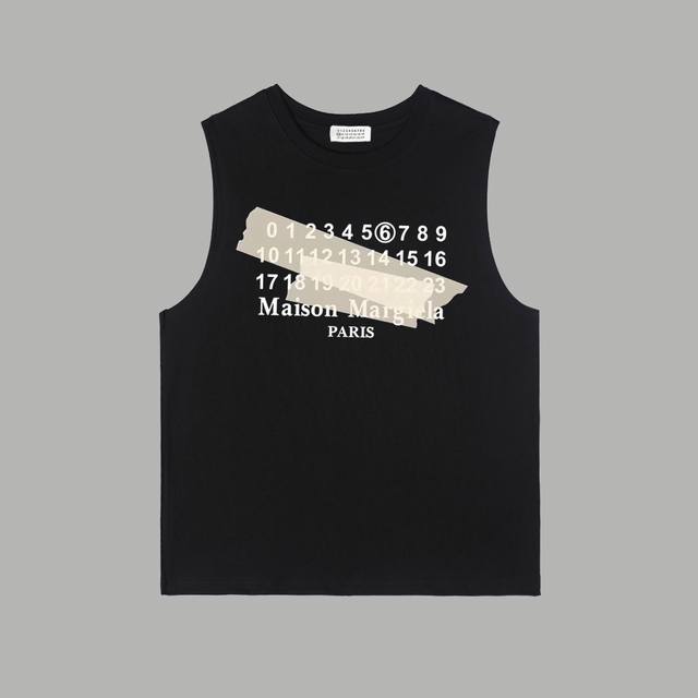 Mm6 Maison Margiela 马吉拉 2024Ss新款 经典胶带数字 印花背心 购入原版开模打造，全套定制辅料，细节决定成败。 客供定织高克重针织棉布