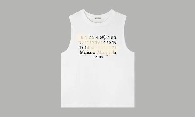 Mm6 Maison Margiela 马吉拉 2024Ss新款 经典胶带数字 印花背心 购入原版开模打造，全套定制辅料，细节决定成败。 客供定织高克重针织棉布