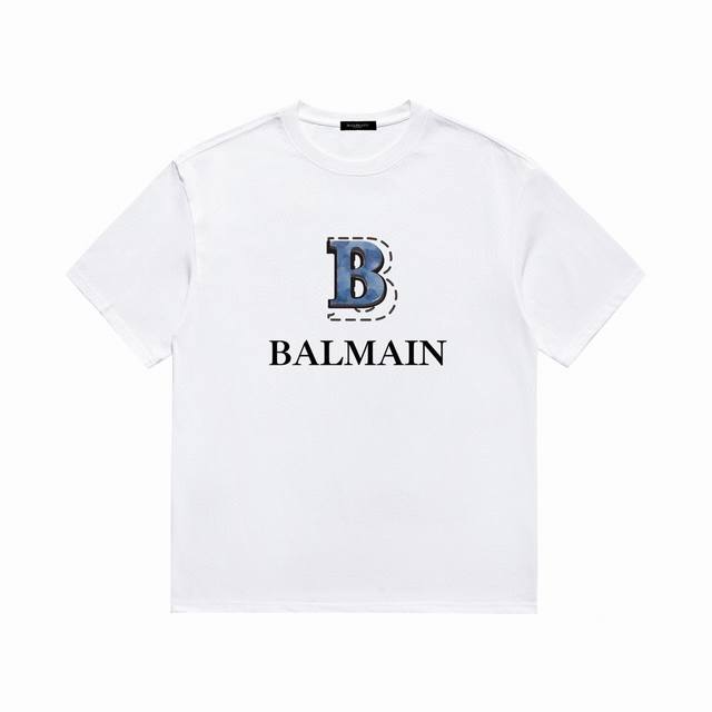 巴尔曼 Balmain 24S S 3D图标b 春夏短袖t恤 完美细节处理 32只双纱重磅300克纯棉面料 颜色 黑色 白色 码数 S M L Xl Xxl 五