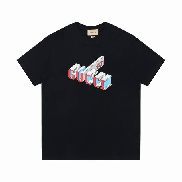 古奇 Gucci 24S S 专柜同步发售 春夏短袖t恤 完美细节处理 重磅300克面料 颜色 黑色 白色 码数 S M L Xl Xxl 五码