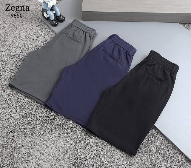 2024Ss Zegna夏季新款短裤 款号：9850 天丝棉面料 颜色：黑-蓝-灰 码数：M-4Xl
