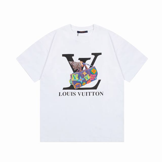 Louis Vuitton 路易威登 涂鸦字母手提包印花 大logo标识精致升级，灵感源自八十年代复古 原版面料 官方同款 短袖t恤 同缸染面料 手感非常舒服