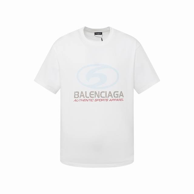 Balenciaga巴黎世家，24Ss最新款冲浪logo模糊印花，高版本，原版做旧磨破工艺，全棉面料克重300克，原版开发，手感柔顺不变形不缩水，百搭版型，男女