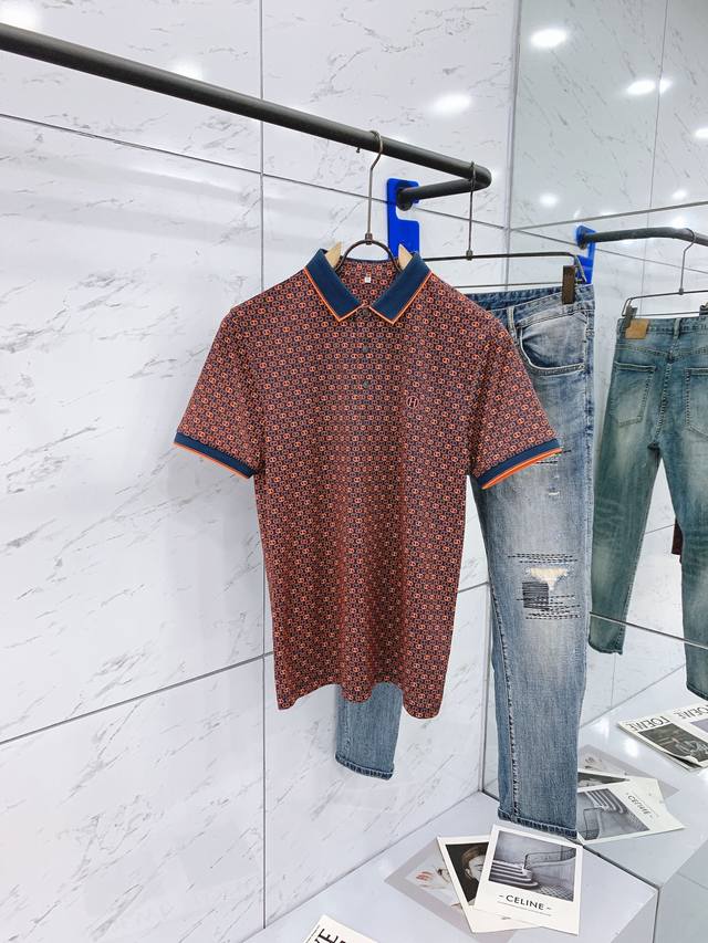 Hermès 爱马仕 2024Ss春夏新品 时尚休闲短tee，客供订织螺纹，进口丝光棉活性3D数码印花工艺打造，衣身满印标识，辨识度极高，色彩鲜明，上身贴身舒适