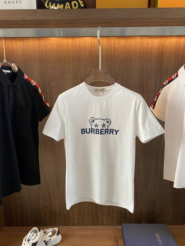 Burberry巴宝莉 2024Ss春夏高品质丝光棉短袖t恤 M-6Xl可穿至230斤 顶级原单品质，当下最新工艺要求，顶级订单要求车线做工，超级好搭配，顶级定