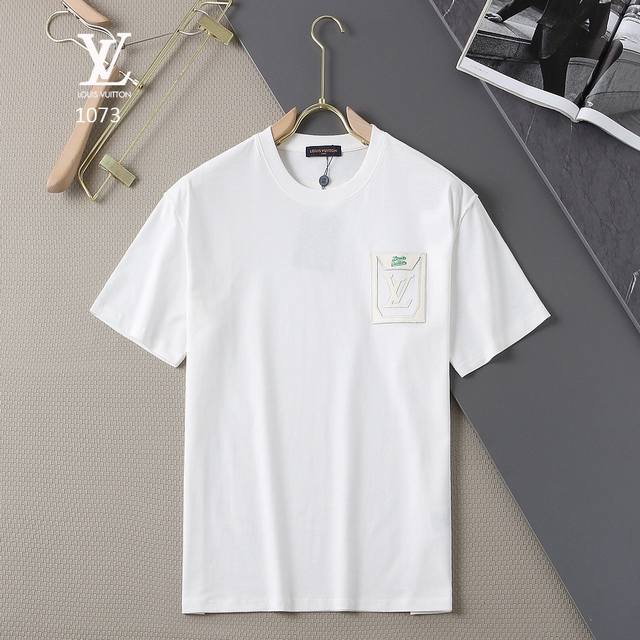 New｜Louis Vuitton 短袖 面料：260G 纯棉 颜色：黑色 白色 尺码：M L Xl Xxl L 男女同款